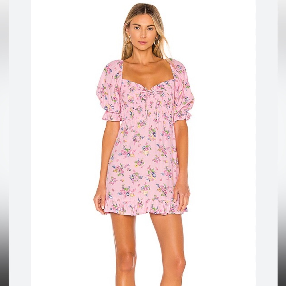 Faithfull the Brand Pink Floral Mini Dress